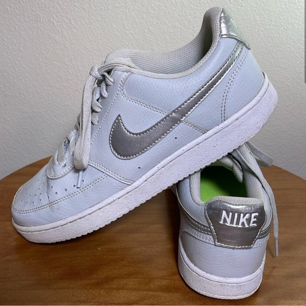 Nike Court Vision Low blue and Silver Athletic sneakers